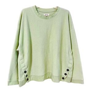 Madewell Sweatshirt XL (Re)sourced Brushed Side-Button Relaxed Green